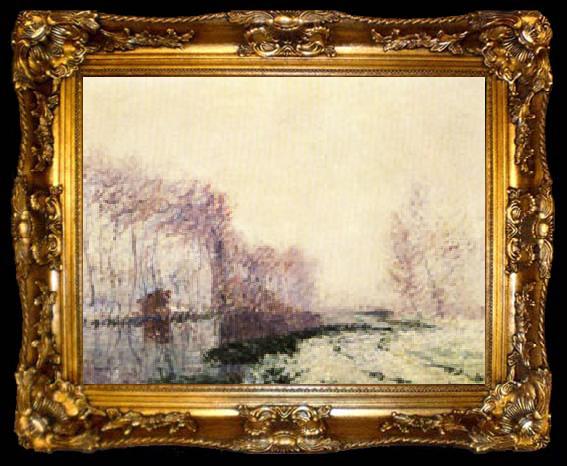 framed  Gustave Loiseau The Eure River in Winter, ta009-2